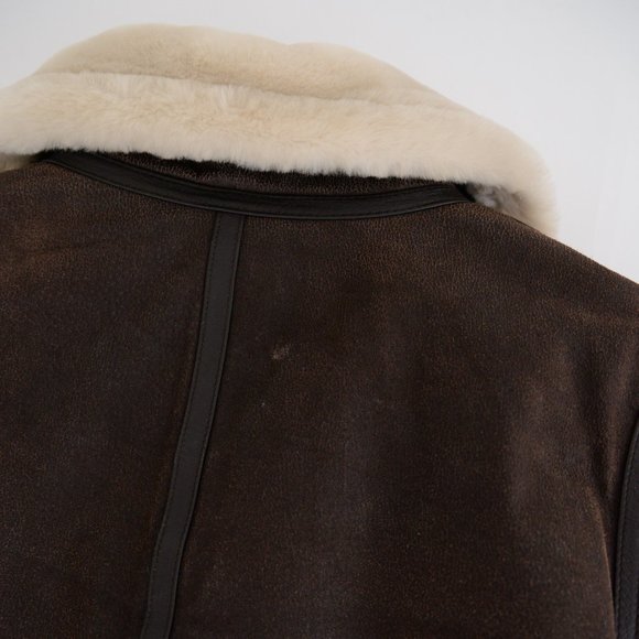Vintage St. John's Bay Brown Leather Aviator Pilot Jacket with Shearling… - Picture 15 of 16